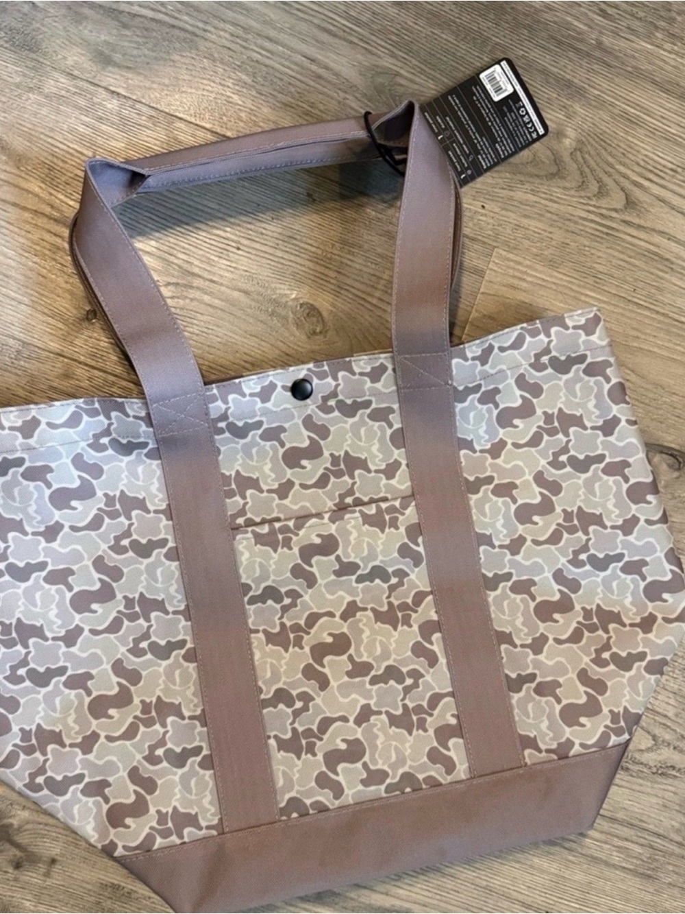 Women's Taupe Camouflage Canvas Tote Bag